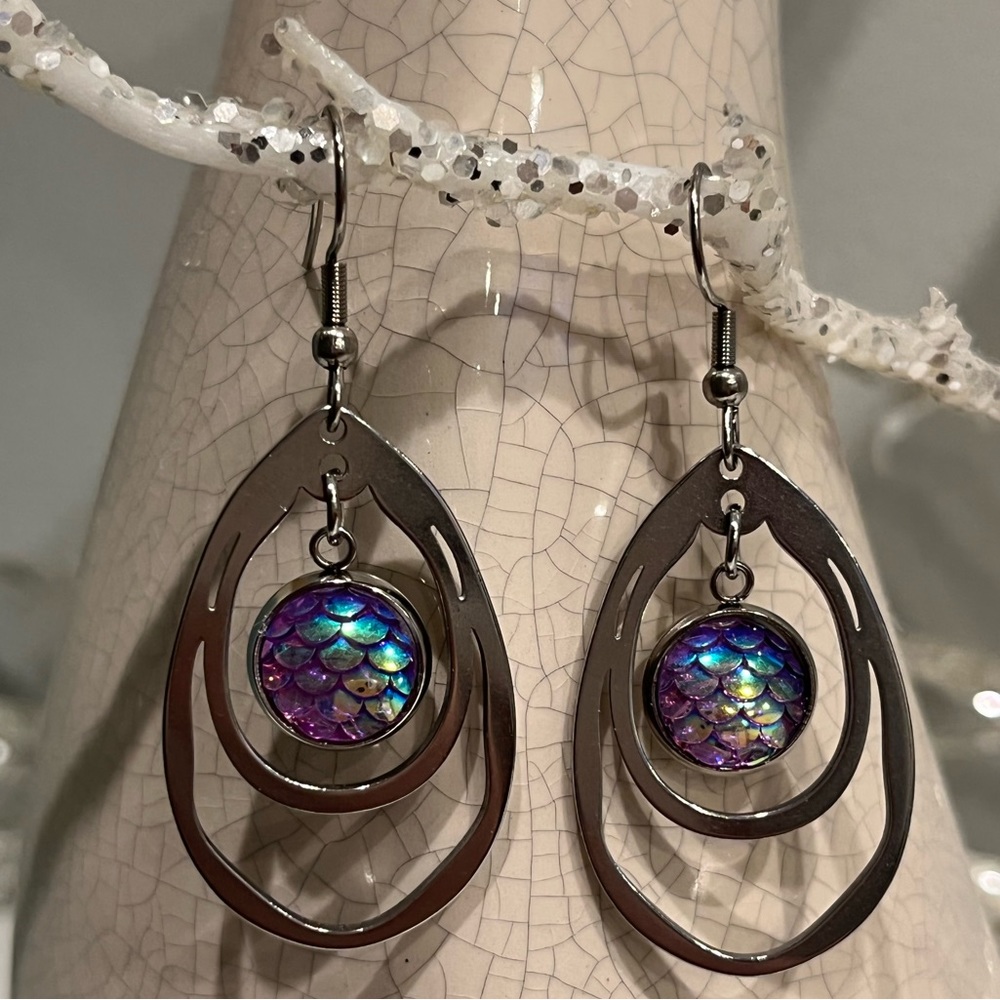 Silver Mermaid Dangle Earrings